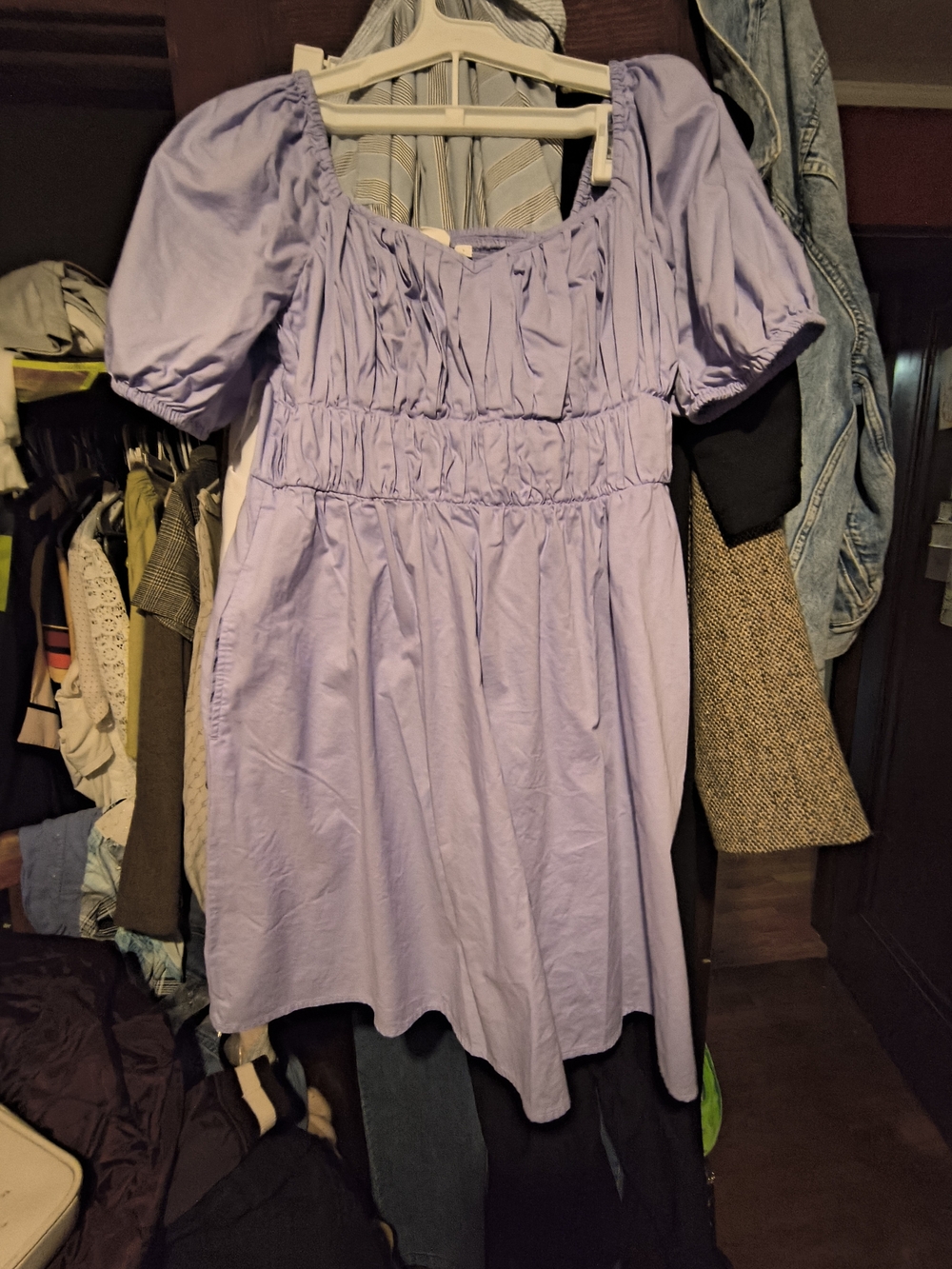 GAP Lavender Puff-Sleeve Cotton Dress for Kids
